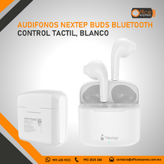 NE-428B AUDIFONOS NEXTEP BUDS BLUETOOTH CONTROL TACTIL, HASTA 20 HORAS, BLANCO - Office Express