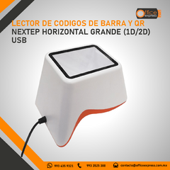 NE-505H LECTOR DE CODIGOS DE BARRA Y QR NEXTEP HORIZONTAL GRANDE (1D/2D) USB - Office Express