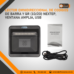 NE-506 LECTOR OMNIDIRECCIONAL DE CODIGOS DE BARRA Y QR (1D/2D) NEXTEP, VENTANA AMPLIA, USB - tienda en línea