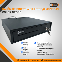 NE-514 CAJON DE DINERO 4 BILLETES/8 MONEDAS COLOR NEGRO - comprar en línea