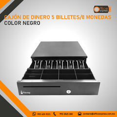 NE-515 CAJON DE DINERO 5 BILLETES/8 MONEDAS COLOR NEGRO en internet