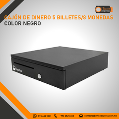 NE-515 CAJON DE DINERO 5 BILLETES/8 MONEDAS COLOR NEGRO - tienda en línea