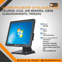 NE-522 SISTEMA POS NEXTEP 15 PULGADAS, INTEL CELERON J4125, 4GB MEMORIA, 128GB ALMACENAMIENTO, FREEDOS - comprar en línea