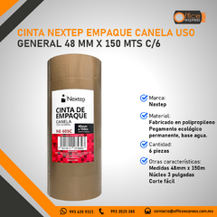 NE-605C CINTA NEXTEP EMPAQUE CANELA USO GENERAL 48 MM X 150 MTS C/6 - comprar en línea