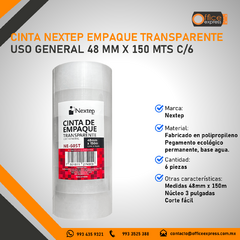 NE-605T CINTA NEXTEP EMPAQUE TRANSPARENTE USO GENERAL 48 MM X 150 MTS C/6 - comprar en línea