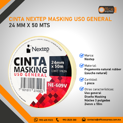 NE-609V CINTA NEXTEP MASKING USO GENERAL 24 MM X 50 MTS - comprar en línea