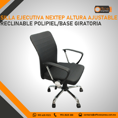 NE-650R SILLA EJECUTIVA NEXTEP ALTURA AJUSTABLE RECLINABLE POLIPIEL/BASE GIRATORIA en internet