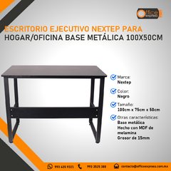 NE-656 ESCRITORIO EJECUTIVO NEXTEP PARA HOGAR/OFICINA BASE METÁLICA 100X50CM - comprar en línea