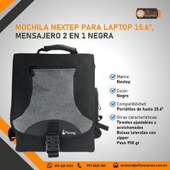 NE-670X MOCHILA NEXTEP PARA LAPTOP 15.6", MENSAJERO 2 EN 1 NEGRA - comprar en línea