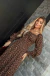 Vestido Longo de Manga Estampado na internet