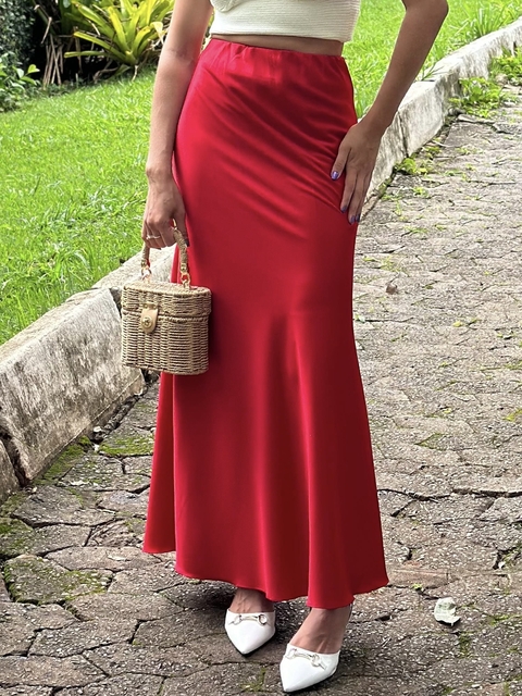 Saia Longuete em Cetim - comprar online