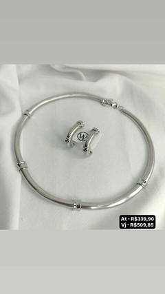 Conjunto colar aro e brinco