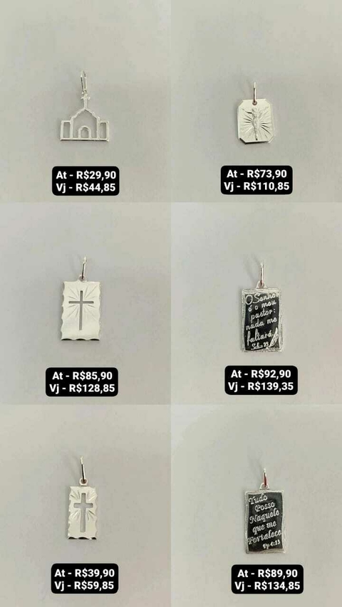 Pingentes - Preço na foto