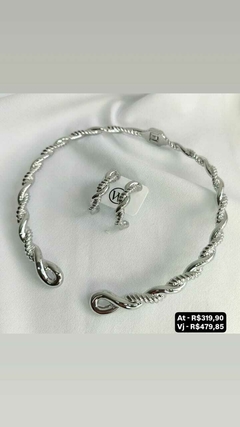 Conjunto colar aro e brinco - comprar online