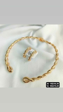 Conjunto colar aro e brinco