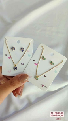 Conjunto brinco + colar