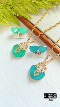 Conjunto brinco + colar - Preço na foto