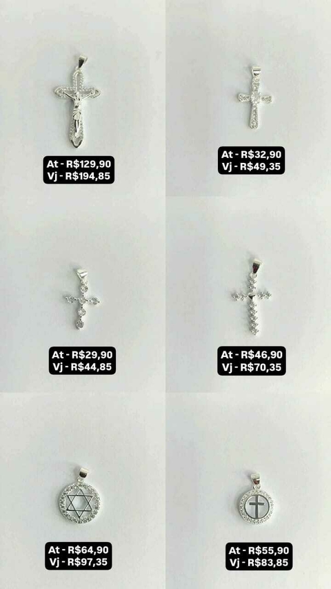 Pingentes - Preço na foto
