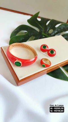 Conjunto bracelete + Anel + Brinco - Preços na foto