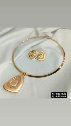Conjunto colar aro e brinco - comprar online