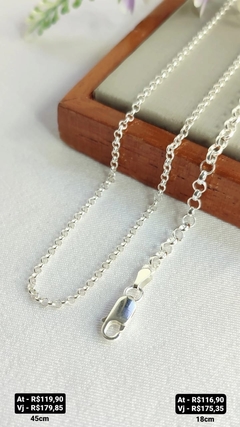 Colar e pulseira elo português - Preço na foto