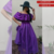 Saia Tule Glitter Roxo - Forro roxo