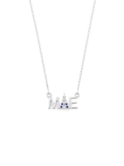 Colar de Prata Mãe com Nossa Senhora Aparecida - 47cm