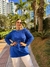 Blusa modal alongada azul na internet