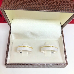 Aliança 6mm filete banhado a ouro 18K
