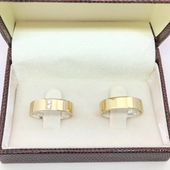 Aliança 5mm duo zircônia