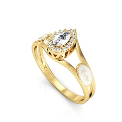 Anel Formatura Ouro 18K Aro Duplo Gota na internet