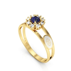 Anel Formatura Ouro 18K Aro Duplo Redondo - comprar online