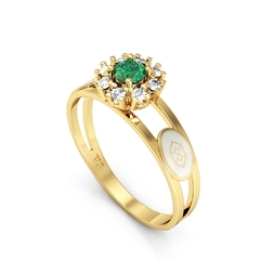 Anel Formatura Ouro 18K Aro Duplo Redondo