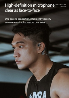 Imagem do Novo fone de ouvido xiaomi de condução óssea bluetooth sem fio HIFI mini fone de ouvido intra-auricular à prova d'água fone de ouvido esportivo leve gancho de ouvido