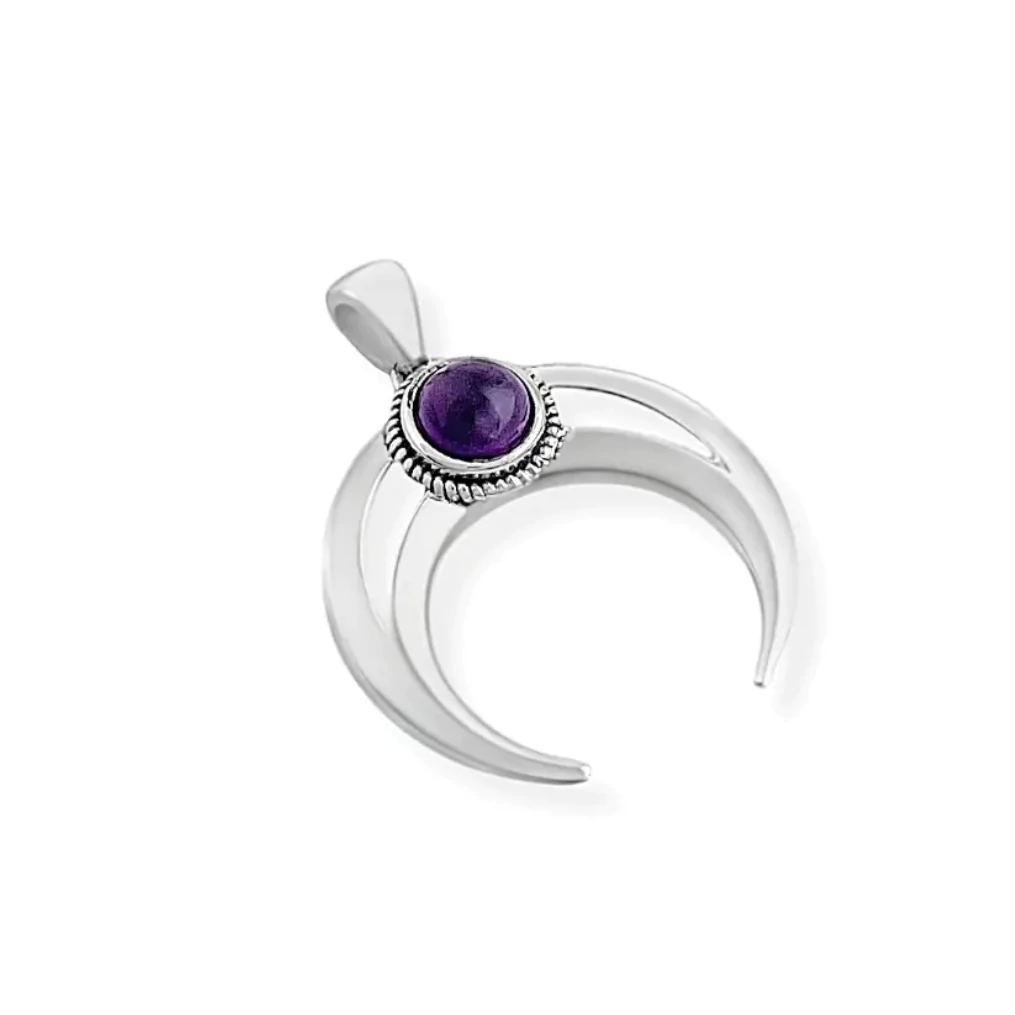 Pingente Lua Ametista 2,8cm