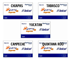 Chip Telcel paquete de 100 chip region 8