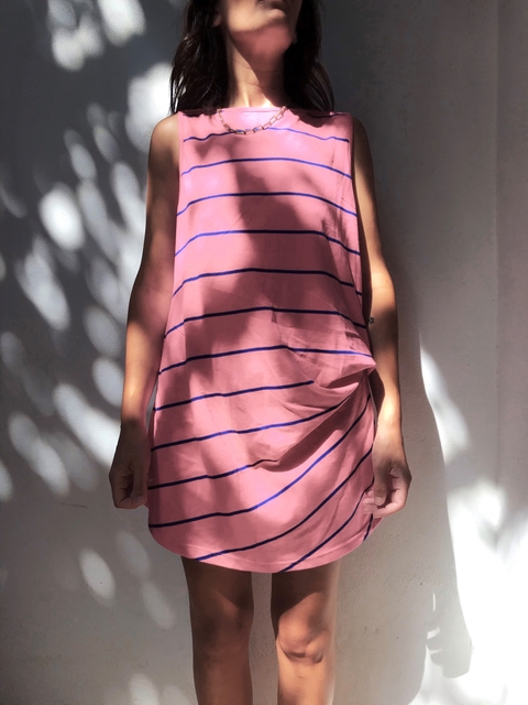 VESTIDO CORTO CON TABLAS LATERAL-M4007-DIGITAL