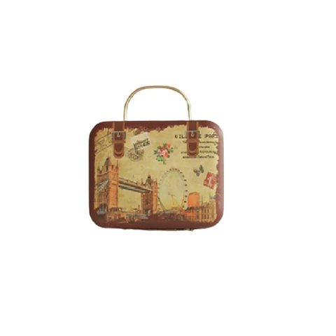 Joyero Retro Hojalata Organizador Joyas Cosméticos Auricular - comprar en línea