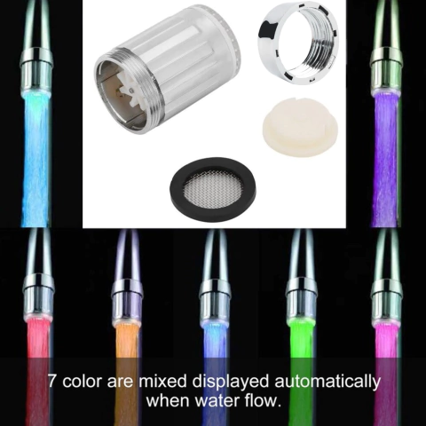 Grifo De Agua Con Luz Led 7 Colores Y Con Generador Energía