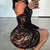 Image of Minivestido sexy de encaje transparente para mujer vestidos con cordón Halter