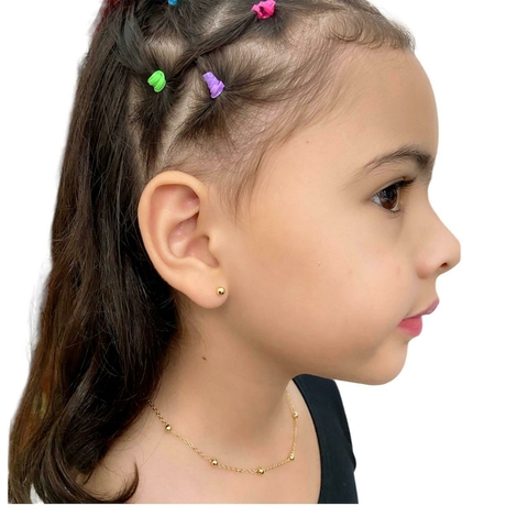 Conjunto Infantil Bolinhas Baby Banho Ouro 18k 35 Cm - comprar online