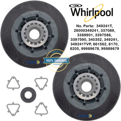 Poleas Soporte De Tina Secadora Whirpool Maytag 349241 2pzas - comprar en línea