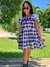 VESTIDO TRICOLINE XADREZ AZUL