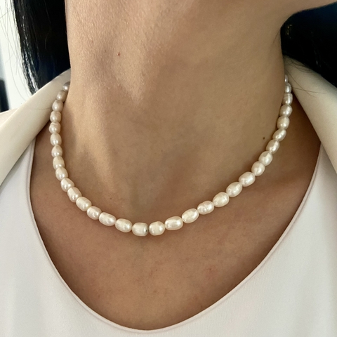 Colar Pérolas naturais de água doce - Barroca