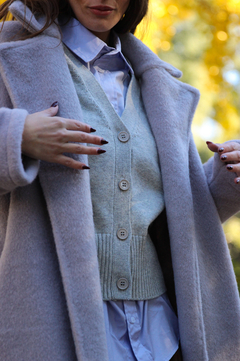 CARDIGAN LYCRA CON HOMBRERAS (W25DB022GR) - LABELS CONCEPT STORE