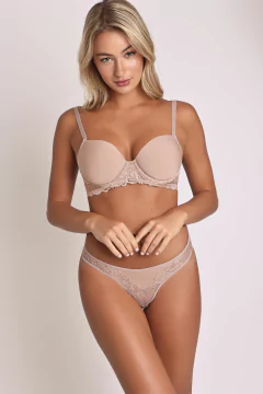 SEL2010-Marca: Sexy Laly | Conjunto taza soft de microfibra y puntilla cola less