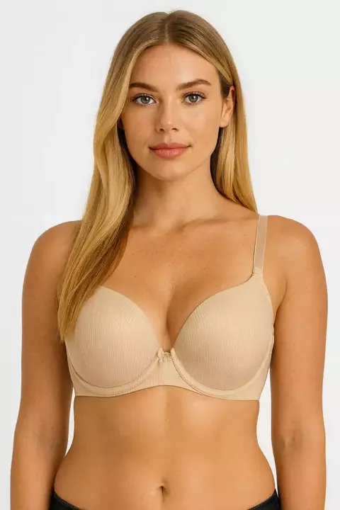 COR8823-Condeza corpiño talle especial rayado con encaje en contorno | Cantidad minima de compra 3 - comprar online