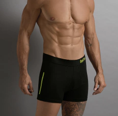 BA2027-Marca: Bakhou | Boxer algodon y lycra. Liso con vinilo fluo reflectivo, elastico Bakhou lateral - tienda online