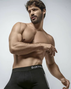 BA2027-Marca: Bakhou | Boxer algodon y lycra. Liso con vinilo fluo reflectivo, elastico Bakhou lateral - comprar online