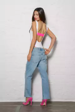KA8188-Marca: Kaury Corseteria | Body de algodón cola less, con espalda escotada y elástico personalizado. - Lenceria marina